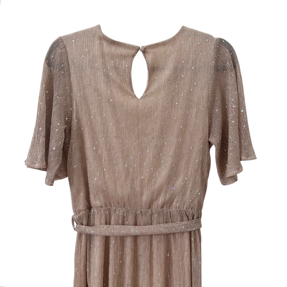 Baltic Born Grace Sparkle Gown in "Champagne" Pink Beige Sparkle Size Medium - Picture 9 of 10